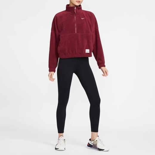 Nike (Nike) Sweatshirt Frauenjacke Frühling und Herbst Neue Samt warme Sportbekleidung Halsbänder Windproof Casual Jumper HV8465 HV8465-677 XS