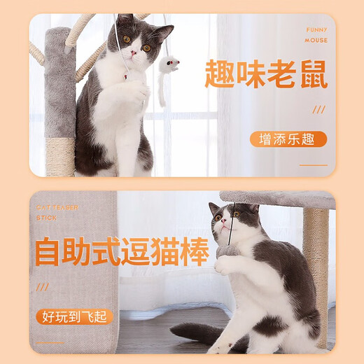 Huayuan pet (hoopet) cat climbing frame small apartment cat nest cat tree integrated medium sisal cat scratching post vertical cat shelf cat toy cat scratching board