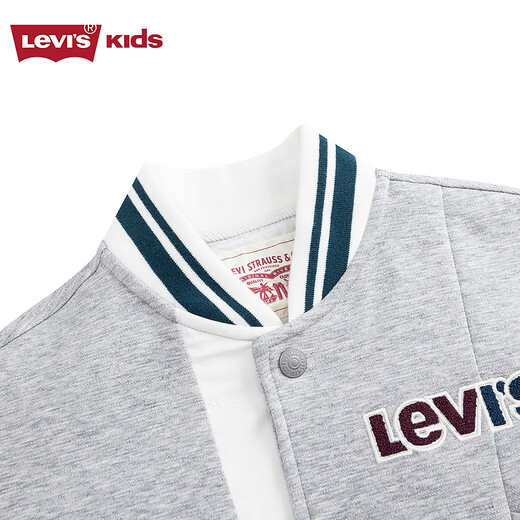 Levi s Levi's children's clothing, the same style in the mall, autumn new boys' knitted jacket, children's baseball uniform jacket, candy white 130/64 recommended height 116-122cm
