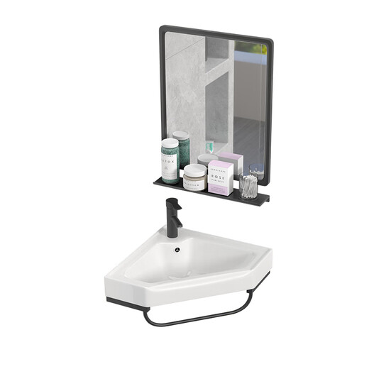 Triangular washbasin corner washbasin washbasin triangular basin washbasin small all-in-one bathroom mini 32 triangle bracket basin with faucet mirror