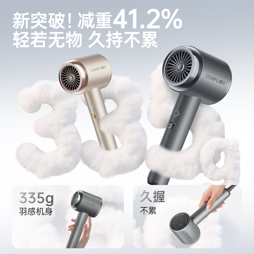CONFU 420 million plasma hair dryer gift high wind power high power compact quick-drying hair care portable dormitory home hair dryer 1600W Y2 star track gray