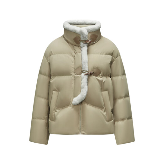 Semir Semir down jacket women's new Chinese style imitation rabbit fur collar short warm jacket 24 winter new style 109724113017