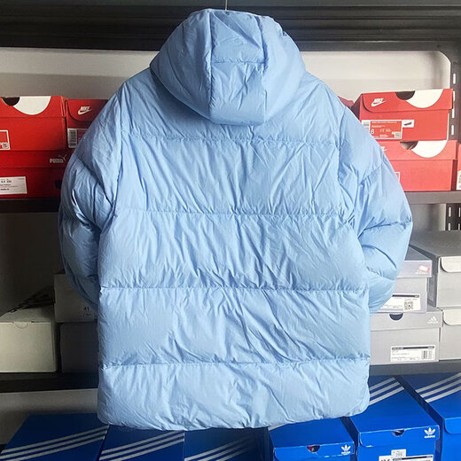阿迪达斯 （adidas） 三叶草羽绒服男士冬季新款户外运动服保暖休闲连帽棉衣夹克 H13565天蓝色 XS