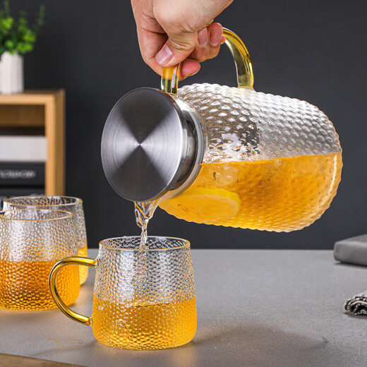 High temperature resistant rice teapot heat resistant high temperature large capacity cool white high borosilicate glass household 1800ml