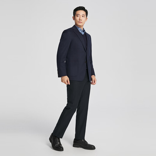 雅戈尔（YOUNGOR）西服男商务单西绵羊毛160超细羊毛细腻柔软顺滑商场同款 藏青YXXX217261FLA S 165/88A