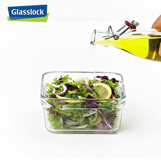 Glasslock韩国进口耐热钢化玻璃保鲜盒微波炉加热饭盒学生便当盒 圆350ml*2+圆高690ml微波款+包