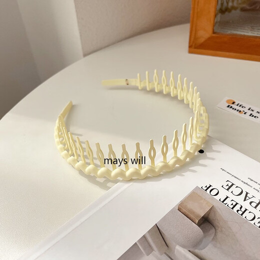 Jack Viney带齿防滑发箍少女橡皮外出头洗脸化妆固定碎发神器压发色 9274H深棕色发箍