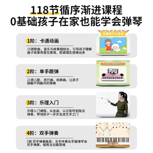 Qiao Wa Bao Bei Piano Electronic Piano for Children's Piano Beginners puede jugar en el hogar de 3 a 6 años 8 Girls 4 Toys 2 Boys Gift 5 Portable