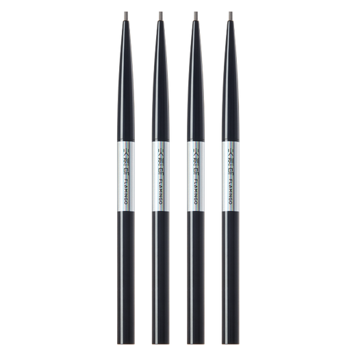 Flamingo 4-pack portable hand-painted fine eyebrow pencil 02# gray rice dumpling 0.1g*4 as a gift for girls
