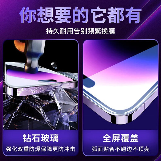 Smorss【秒贴2片装】适用苹果iPhone13/13pro/14钢化膜手机膜高清无尘仓秒贴膜防摔抗指纹全屏覆盖