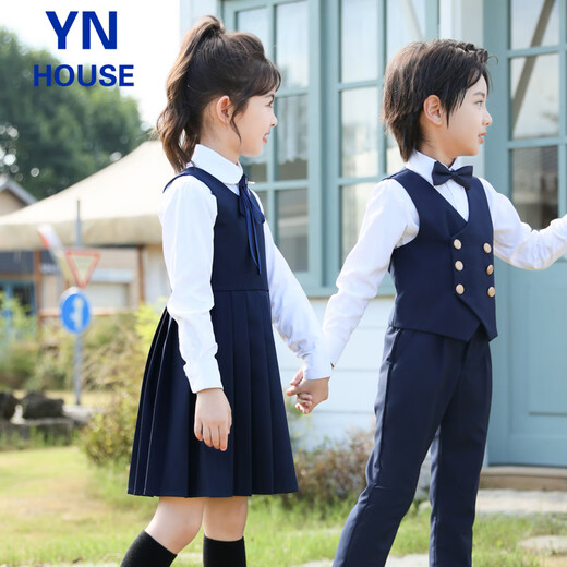 Yinuofang Girls Dress School Uniform Suit Spring and Summer Kindergarten Uniform Girls College Style Chorus Six Day Performance Costumes