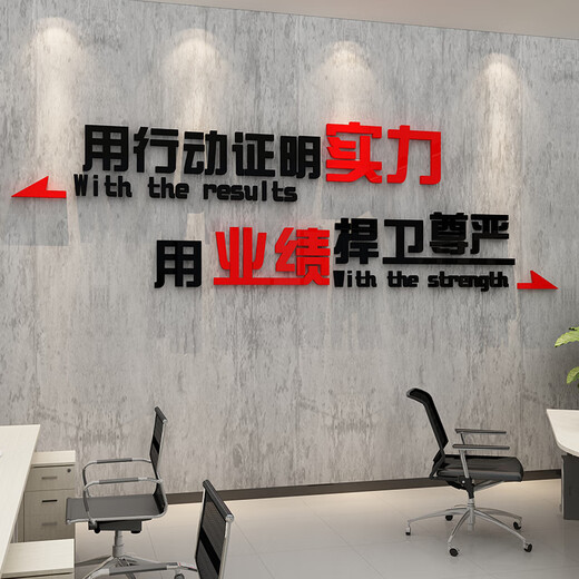 2024新款业绩就是尊严销售公司企业文化氛围布置激励志墙贴标语办 1047业绩尊严-黑大红 小
