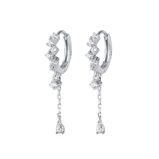 Lipan s999 sterling silver sparkling diamond drop earrings for women new earrings tassel earrings cold trend earrings Christmas gift 999 sterling silver earrings exquisite gift box + pair