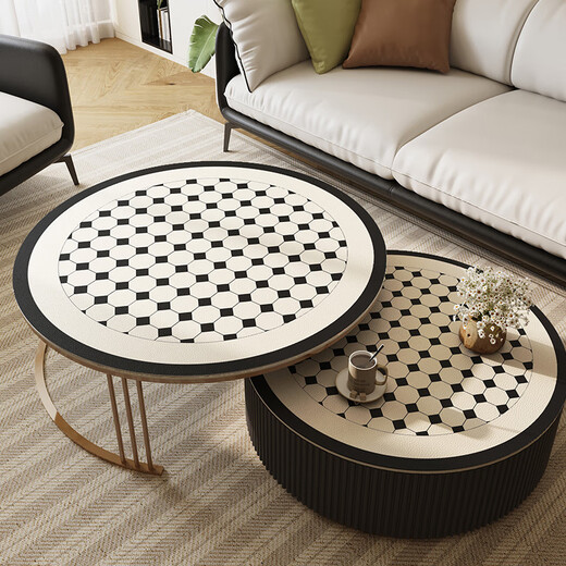 Lilang dining table mat round small round table round coffee table mat no-wash oil-proof and waterproof tablecloth anti-scalding anti-slip mat dining table mat black and white Yueying diameter 150cm
