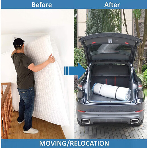 He Jiagong Japan imported latex mattress storage bag vacuum compression 180x200 student bag extra large moving packaging 240*260 bag one and electric pump with 2 straps