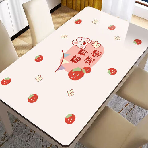 Bo Ling Lu light luxury high-end table mat tablecloth rectangular waterproof and oil-proof thickened anti-scalding heat insulation wipeable no-wash tea table table mat blue flower 80*160cm hot sale