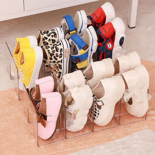 Right Guest Baby Shoe Storage Rack Shoe Rack Shoe Box Baby Shoe Cabinet Children's Shoe Box Large Capacity Cabinet Introspective Space [4 Separation] Shoe Rack Storage Rack DF-1477A