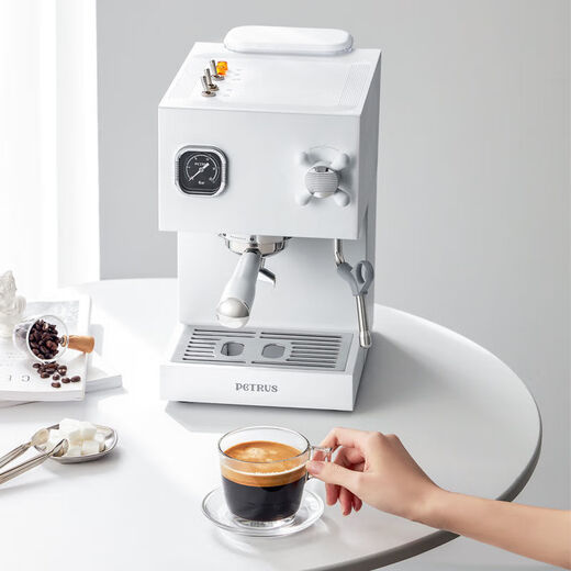 Petrus PE3888 Máquina de café italiano de doble caldera para el hogar Semiautomático Small All-in-One Machine Milk Sokeing Ice Americano