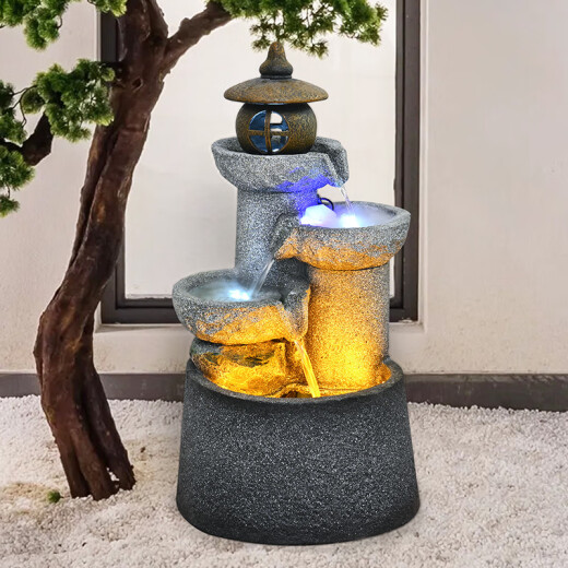 乘功流水摆件循环水喷泉风水轮办公室庭院阳台装饰品景观开业乔迁礼品 6627