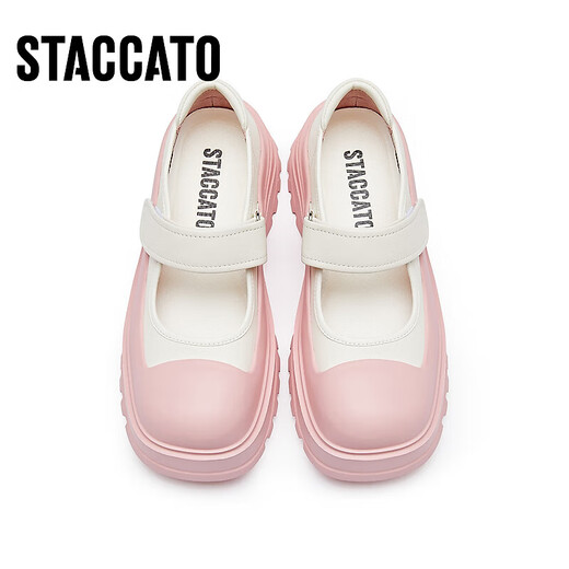Sijiatu's new sweet Mary Zhen shoes thick sole heightened casual shoes light mouth shoes women's shoes S1416AQ4 cherry blossom powder thin feet one size smaller 37