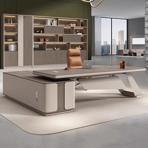 Saiguan Light Luxury Boss Desk Desk Simple Modern Chairman President Desk Executive Desk Manager Office Desk and Chair Combination 1.8 Meter Boss Desk