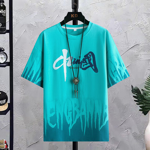 Boledi Boys Trendy Sommer kurzärmeliges T-Shirt 12-15-jährige Teenager-Jungen aus Baumwolle, halbärmelte 14 Junior High School-Schüler Top-Kleidung 683 Weiß (Kurzärärmel + Shorts) hohe Qualität 165 (l) empfohlen 98-120 Jin [Jin gleich 0,5 kg]