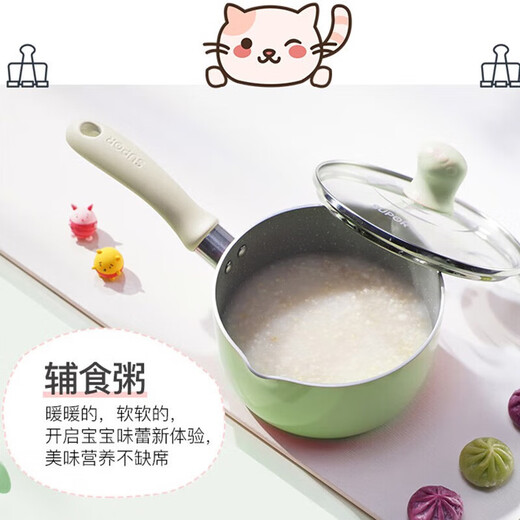 
SUPOR (SUPOR) Supplementary food spatula Supplementary food spatula Silicone soft spoon Silicone spatula milk pot Baby food spatula non-stick pan Frying pan Smoking spatula spoon 16cm [milk pan + frying pan] steamer + silicone spatula