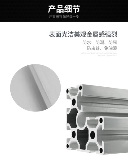 仁聚益定制6630L欧标铝型材 6060直角铝型材 工业铝合金型材设备框架型 6630L欧标（银白氧化）