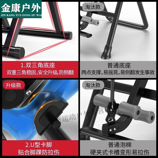 筏芯倒蹬机诺德玛立家用款挂辅助神器拉伸收腹小型健身器材腰颈椎吊 黑红-4泡棉-基础腰垫-可折叠