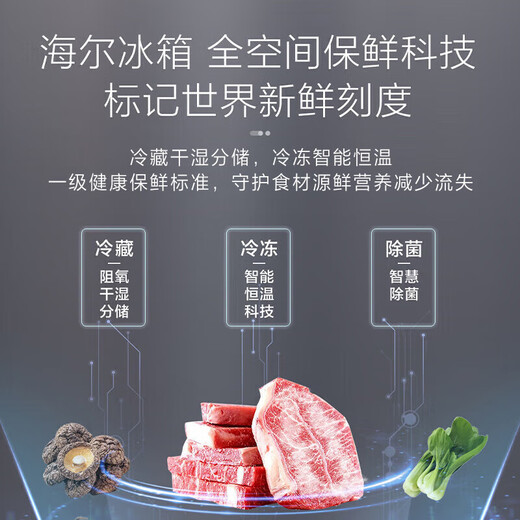 海尔冰箱659升双变频十字双开门四开门家用一级能效风冷无霜超大容量全空间保鲜科技法式节能电冰箱 EPP超净+Wifi智控+冷冻恒温