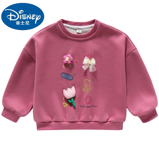 Disney's Children's Princess Flower Swershirt 2025 NUEVA Autumn Children's Top Girls Camiseta de moda de cuello redondo de forma blanca de 120 cm