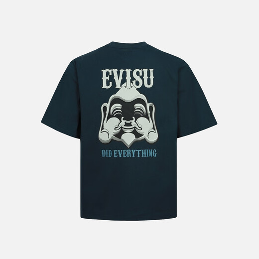 EVISU  男士佛头印花短袖T恤男2ESEPM4TS1182XXCT 藏青色 S