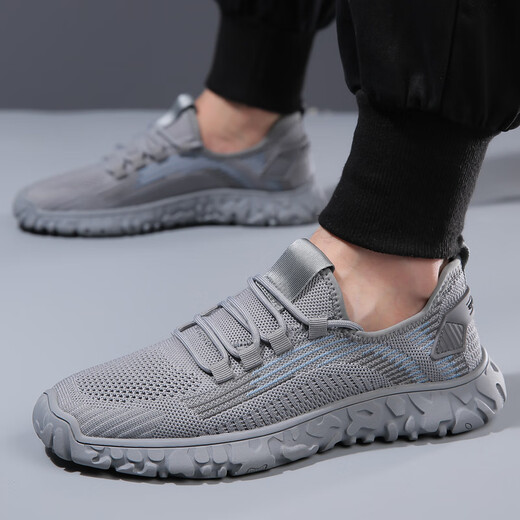 Snguny High-Light Luxury Brand Casual Shoes Capital Shoes 2025 Sports Sports Sports Sports Sports Men a los zapatos de malla delgados transpirables para hombres Shoes para hombres Grey 9195 44