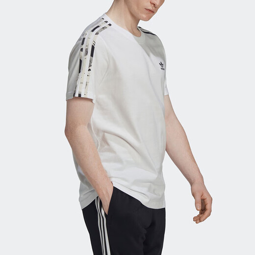 Adidas (adidas) Clover Men's Summer New Sportswear Casual Fashion Trendy Breathable Round Neck Short Sleeve T-Shirt FM9906 HK2798 S
