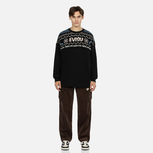 Evisu Herren kleine Möwe bestickte Cordhosen 2eAHTM3PT1047Rxcd Dark Coffee 28