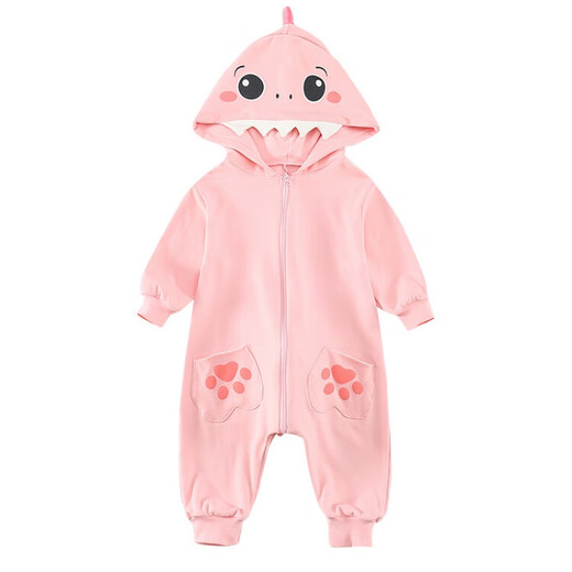 
G.DUCKKIDS little yellow duck children's clothing children's pajamas girls' home clothes spring and autumn new hooded dinosaur long-sleeved onesie crawling suit pink dinosaur nightgown [winter style] 130 Recommended for 7 to 8 years old [120-130cm] cm