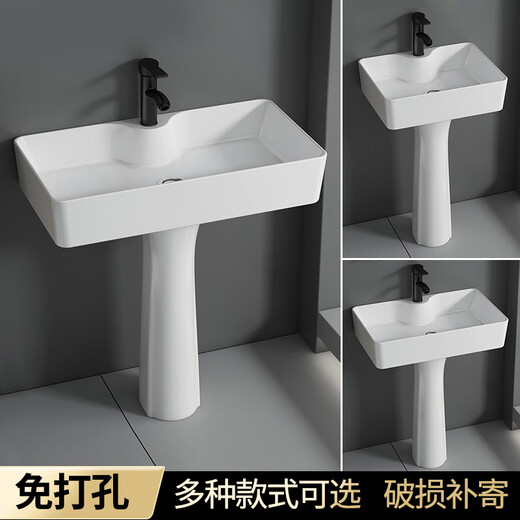 Dafify columna tipo lavavajillas Baño de cerámica Basina de lavado cuadrado Balcón Balcón Balcón de piso Pequeño apartamento de lavado 4837 Cuenca de vegetales más espejo