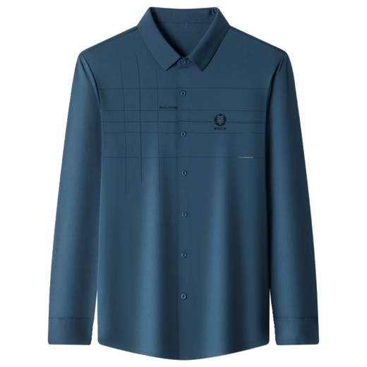 Montagut 2024 Spring New Herren-Langarm-Shirt mittleren Alters und ungezwungenes No-Eisen-Shirt LB6623-RED M 165 Geeignet für 100-115jin [Jin ist 0,5 kg]