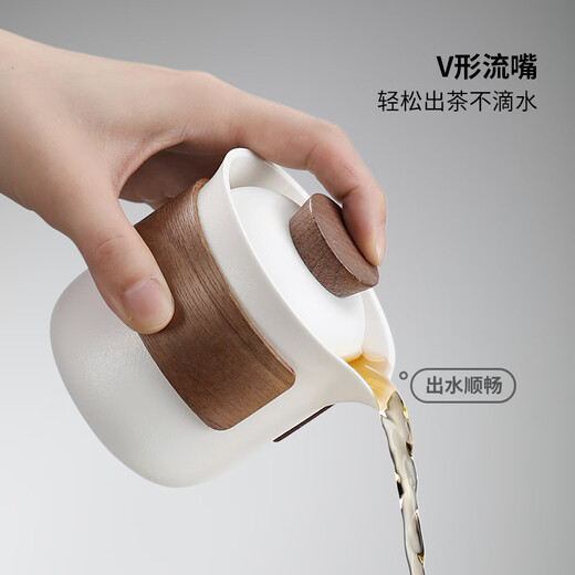 Portable travel tea set, outdoor tea cup, business trip, one pot, four cups, Bai Yanqi camping tea set, travel set