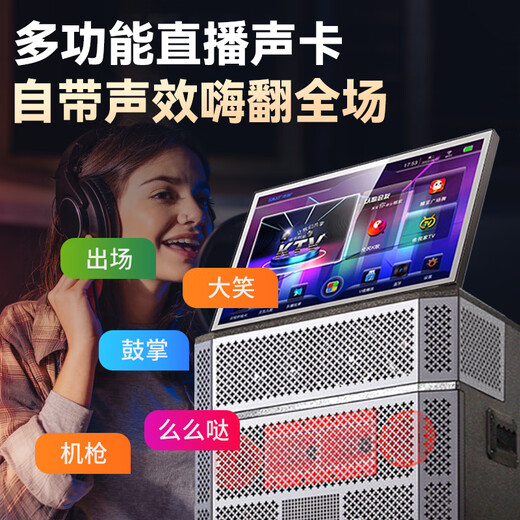 夏新（Amoi）ok-35 36家庭ktv音箱套装2025年新款家用户外点唱机卡拉ok功放一体机广场舞音响带显示屏 15吋重低音七分频音响