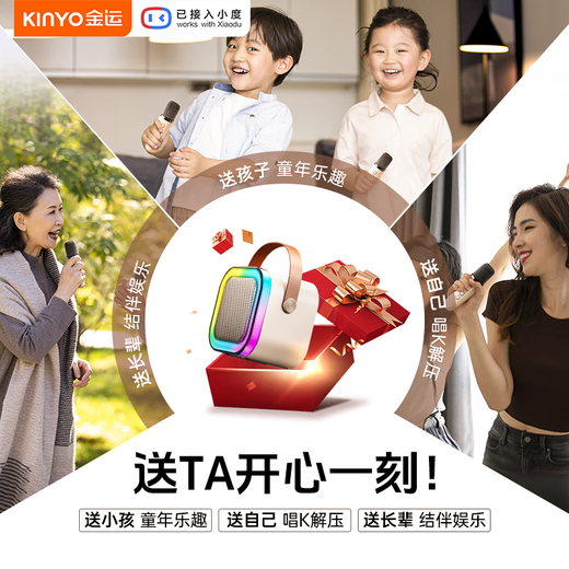 Jinyun k песня микрофон и аудио интегрированные беспроводные микрофонные пение артефактов Семейство KTV Set Новый стиль с помощью звуковой карты выделенным Bluetooth TV Discoers 2025 Gift Dome