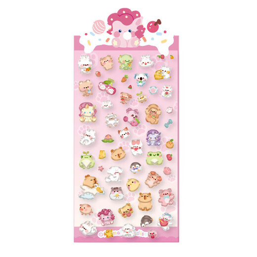 Dessin animé Beautiful 3D Relief tridimensionnel acrylique Diamond Gem Sticker Childre