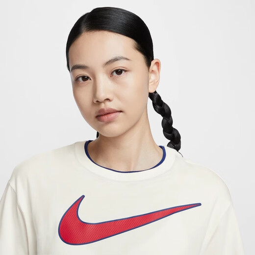 
Nike (NIKE) 2025 Spring Women's Sports Loose Casual Spliced ​​Printed Round Neck Short Sleeve T-Shirt HF6291-133-687 hf6291-133 S
