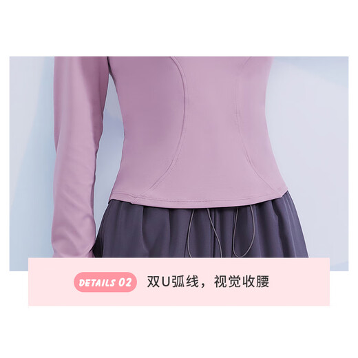 Vansydical Fitness Wear Women's Professional Running Sports Suit Long Sleeve Pilates Training Yoga Suit Light Purple + Purple Gray Two-piece Set TC73063 XL (Recommended 120-135 Jin Jin equals 0.5 kg)