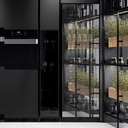 EREMITE 400 depth ultra-thin embedded red wine cabinet constant temperature wine cabinet beverage cabinet tea refrigerator wine storage cabinet sideboard wine cabinet 1.79m mirror door single temperature variable frequency 77 bottles