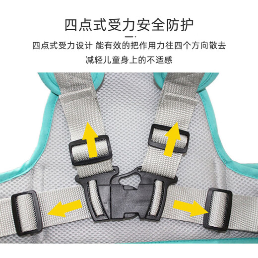 9i9儿童电动车安全带宝宝安全绑带背包前后坐防摔反光条带储物袋A72