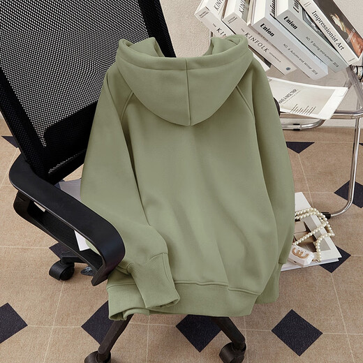 Shechi sports style sweatshirt 2025 autumn and winter new women's fashion plus velvet loose love letter embroidered top