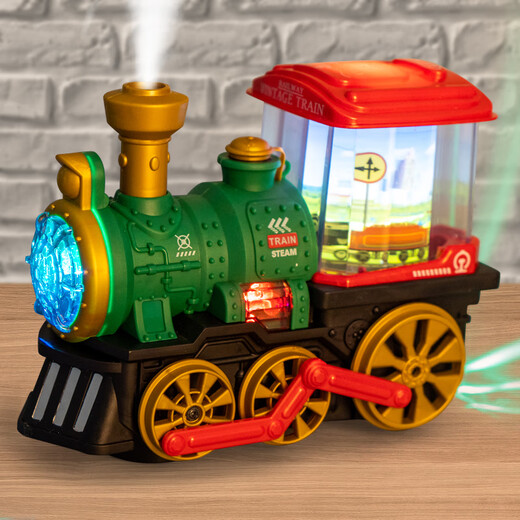 Chisen Children's Electric Spray Dampf Train Toy Universal Lokomotive Model Jungen San Stoßfänger Auto 1-3 Elektrische Universal Spray Train-Red QB-34 Batterieausgabe + 3 Abschnitte 5 + Schraubendreher