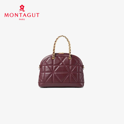 梦特娇（MONTAGUT）包包女包2025新款链条包手提小包贝壳包羊皮轻奢单肩斜挎包送女友 黑色RA612075101