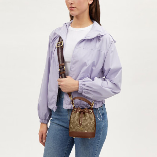 COACH蔻驰女包水桶包Dempsey手提包老花单肩斜挎包送女友礼物 CN679 IMWD9